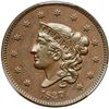 Image 2 : 1837 N-15 R3 Plain Hair Cord, Medium Letters PCGS graded AU58
