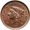 Image 2 : 1837 N-16 R3 Plain Hair Cord, Medium Letters PCGS graded MS64 Red & Brown