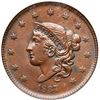 Image 2 : 1837 N-16 R3 Plain Hair Cord, Medium Letters PCGS graded MS62 Brown