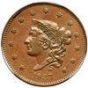 Image 2 : 1837 N-17 R4 Plain Hair Cord, Medium Letters PCGS graded AU53