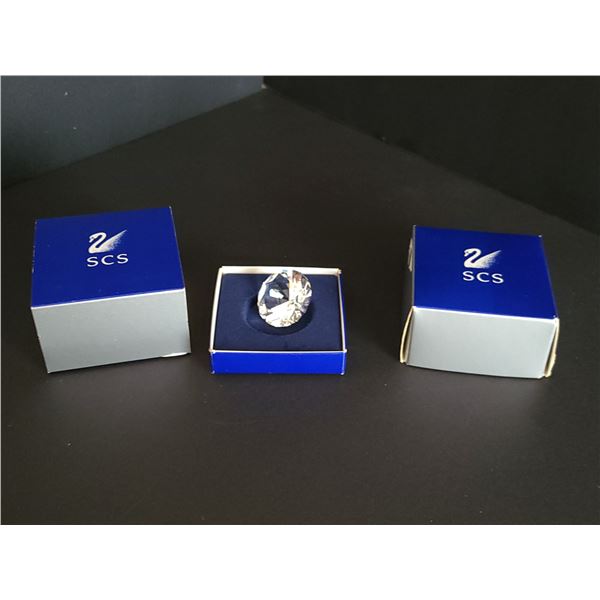 SWAROVSKI CRYSTAL FACETED DIAMOND SHAPED DIAMOND FIGURINE DECOR