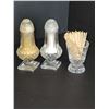 Image 1 : WATERFORD CRYSTAL SALT AND PEPPER SHAKER AND TOOTHPICK HOLDER
