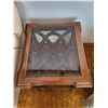 Image 2 : SET OF VINTAGE WOOD AND GLASS END TABLES