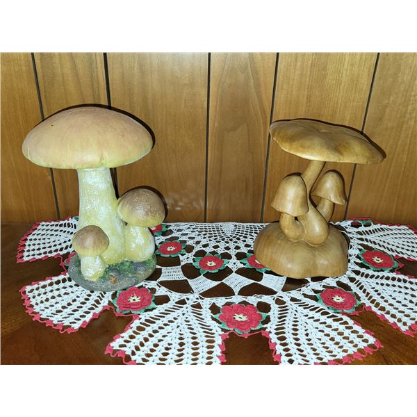 LOT OF 2 MUSHROOM DECOR