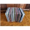 Image 1 : VINTAGE METAL RECORD HOLDER WITH RECORDS