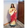 Image 2 : SACRED HEART OF JESUS CHALKWARE STATUE