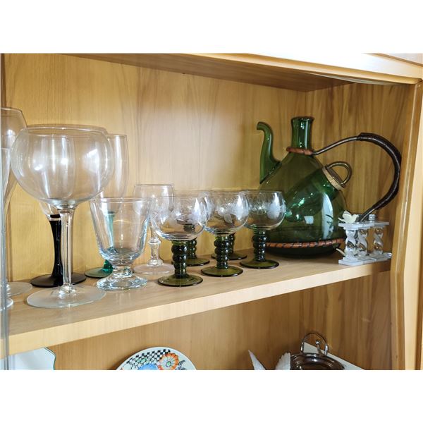 CONTENTS OF UPPER SHELF IN CHINA CABINET