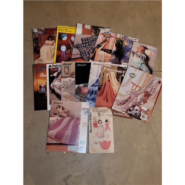 LOT OF VTG CROCHET, KNIT AND SEWING PATTERNS