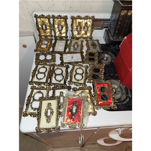 LARGE LOT OF 1960S METAL LIGHT SWTICH COVERS