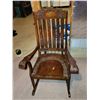 Image 1 : ORNATE ANTIQUE DARK WOOD ROCKING CHAIR WITH INLAY