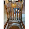 Image 2 : ORNATE ANTIQUE DARK WOOD ROCKING CHAIR WITH INLAY