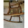 Image 6 : ORNATE ANTIQUE DARK WOOD ROCKING CHAIR WITH INLAY