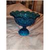 Image 1 : VINTAGE L.E. SMITH MOON AND SUN BLUE FOOTED COMPOTE BOWL