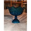 Image 2 : VINTAGE L.E. SMITH MOON AND SUN BLUE FOOTED COMPOTE BOWL