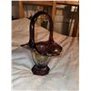 Image 1 : EARLY 1950S INDIANA HEIRLOOM AMETHYST CARNIVAL GLASS BASKET. RARE