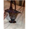 Image 2 : EARLY 1950S INDIANA HEIRLOOM AMETHYST CARNIVAL GLASS BASKET. RARE