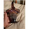 Image 8 : EARLY 1950S INDIANA HEIRLOOM AMETHYST CARNIVAL GLASS BASKET. RARE