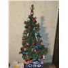 Image 1 : PRELIT 4 FOOT CHRISTMAS TREE WITH ALL DECORATIONS AND BOX