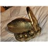 Image 2 : VERY LARGE BRASS SWAN WITH CYGNET IN NEST