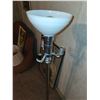 Image 1 : MID CENTURY FLOOR LAMP WITH GLASS SHADE (ORIGINAL?)