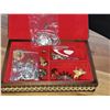 Image 2 : VELVET LINED JEWELLERY BOX WITH CONTENTS