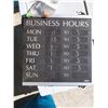Image 1 : BUSINESS HOURS SIGN COMES WITH NUMBERS AND LETTERS