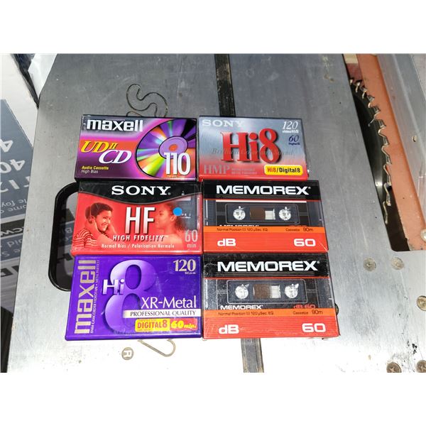 LOT OF 6 NEW BLANK CASSETES