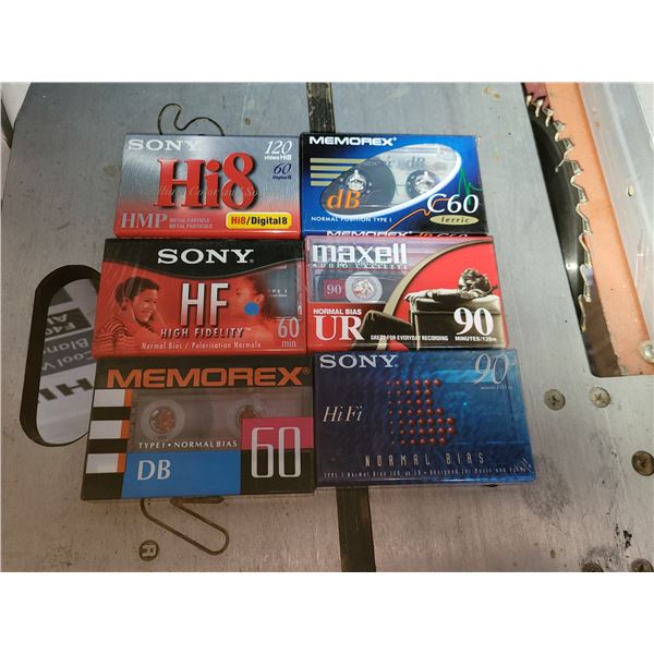 LOT OF 6 NEW BLANK CASSETES