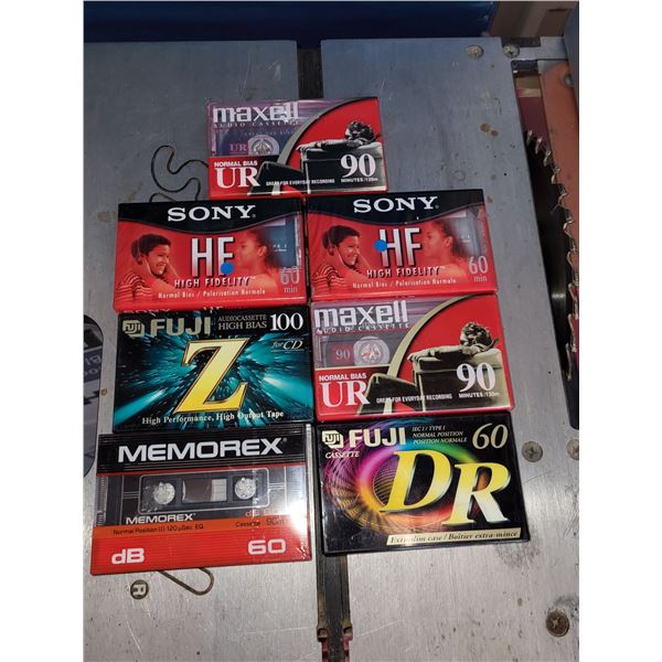 LOT OF 6 NEW BLANK CASSETES