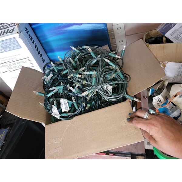 BOX OF OUTDOOR CHRISTMAS LIGHTS