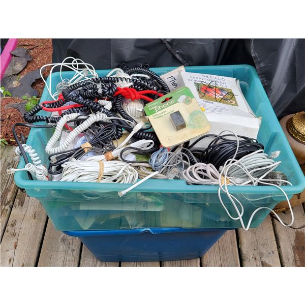 LARGE BOX OF VARIOUS TELEPHONE CORDS