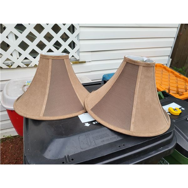 TAUPE FAUX SUEDE LAMPSHADE