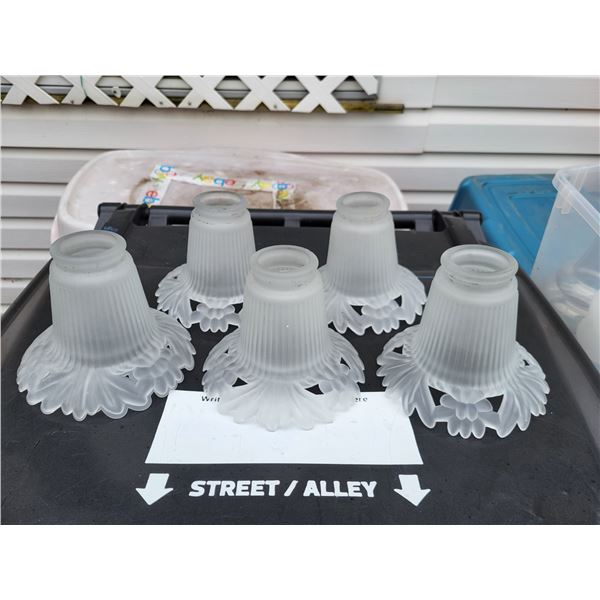 LOT OF 5 FROSTED CEILING LIGHT COVERS