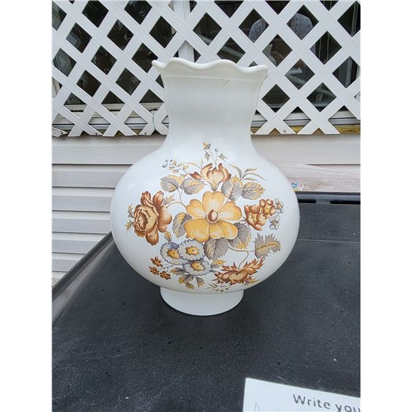 VINTAGE FLORAL WHITE GLASS LAMP COVER