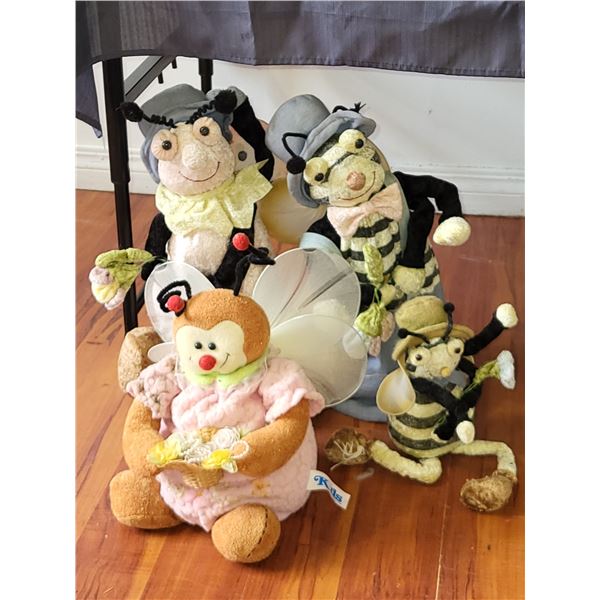 NICE LOT OF BUMBLE BEE PLUSH DECOR