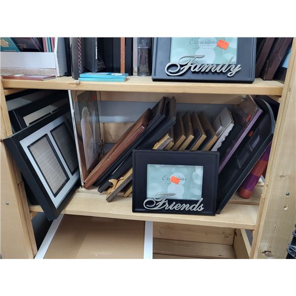 SHELF OF PHOTO FRAMES LOT 2