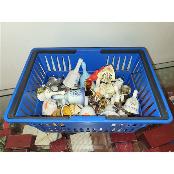 SHOPPING BASKET FULL OF DECORATIVE BELLS