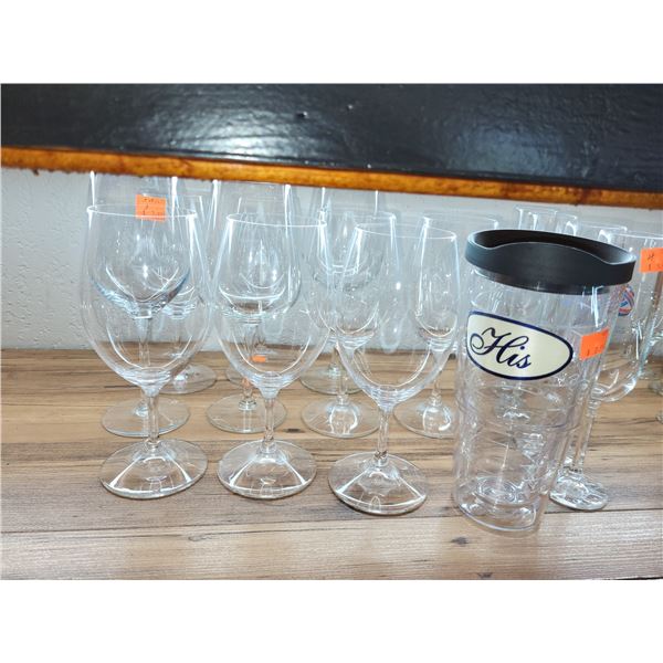 LOT OF VARIOUS GLASSES (15 PIECES) LOT 4