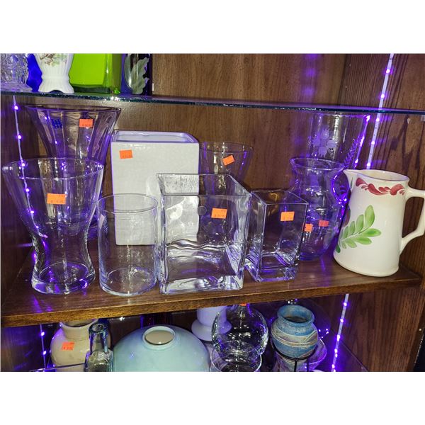 SHELF OF VASES LOT 2 (10 PIECES)