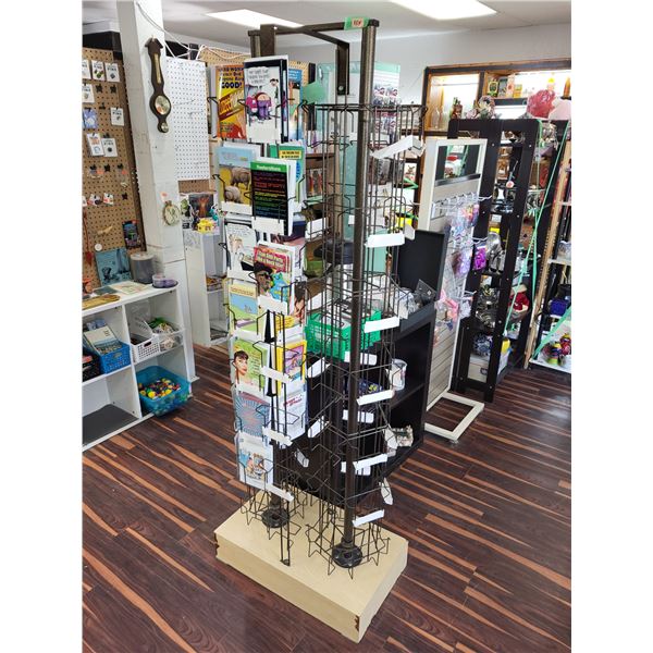 2 COLUMN GREETING CARD DISPLAY SPINNER STAND (70 CARD POCKETS)