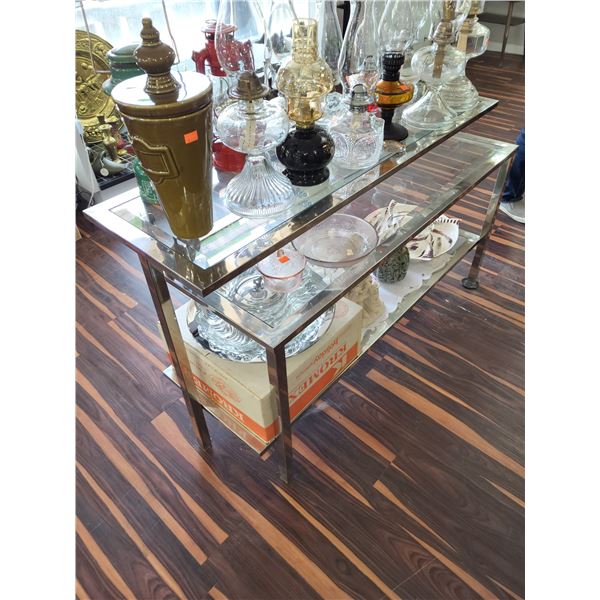 SILVER AND GLASS DISPLAY STAND