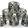 Image 1 : 6 METAL FILIGREE STYLE NAPKIN RINGS & RHINESTONES