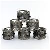 Image 2 : 6 METAL FILIGREE STYLE NAPKIN RINGS & RHINESTONES