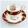 Image 1 : FLORAL RED PARAGON CHINA TEACUP & SAUCER SET