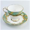 Image 2 : FLORAL TEAL PARAGON CHINA TEACUP & SAUCER SET