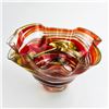 Image 2 : COLORFUL HAND BLOWN SWIRL STYLE ART GLASS BOWL