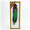 Image 1 : XCARET MEXICO - HAND PAINTED FEATHER - PEACOCK