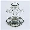 Image 1 : VINTAGE GLASS CANDLE HOLDER WITH SILVER OVERLAY