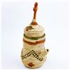 Image 2 : HAND MADE WOVEN LIDDED KETTLE BASKET SCULPTURE