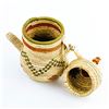 Image 6 : HAND MADE WOVEN LIDDED KETTLE BASKET SCULPTURE